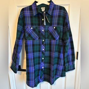 The North Face Women's Valley Twill Flannel Shirt Sz XL NWT Green Purple black